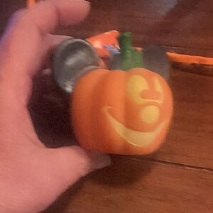 Mickey Mouse Light Up Pumpkin Keychain With Happy Halloween Lanyard